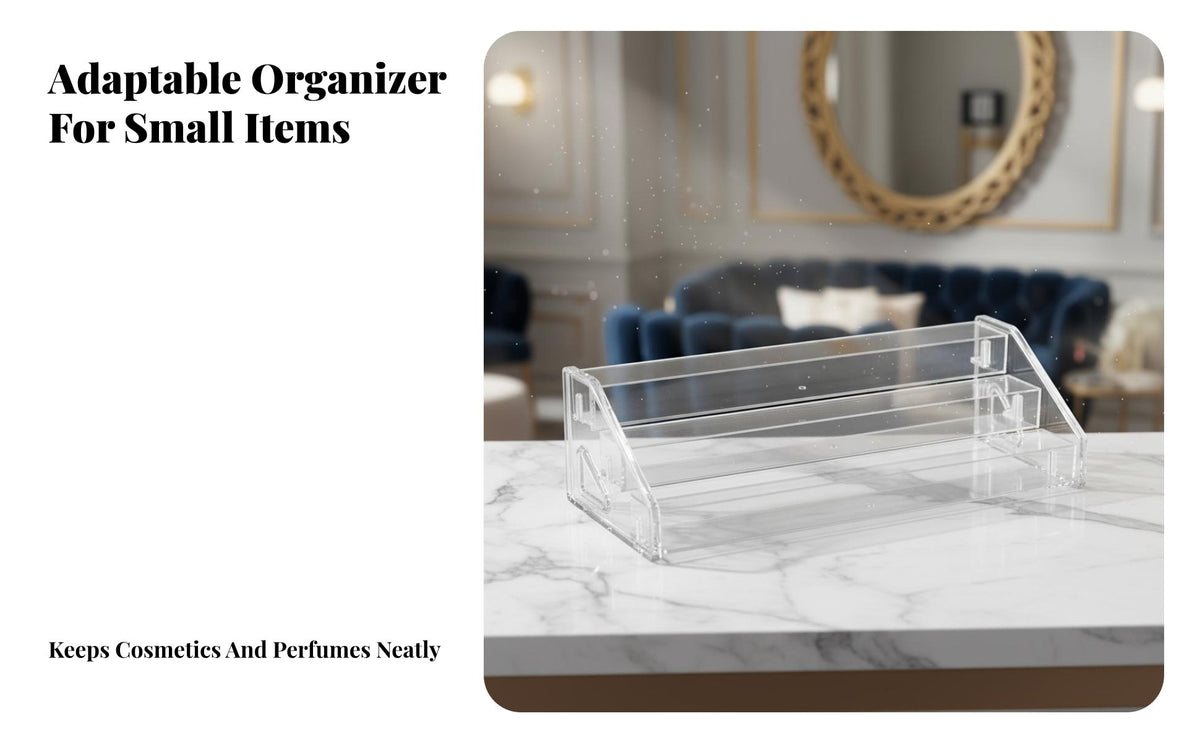 Stepped Cosmetic Rack Transparent Display Stand Large Capacity for Collectors