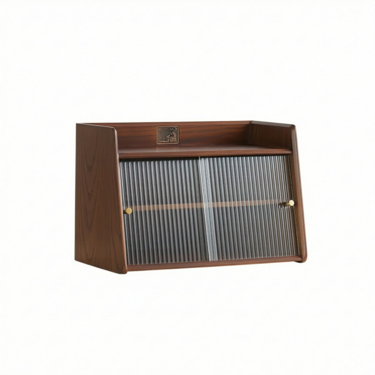 Mug Storage Cabinet with Glass Door areaSaving Countertop Storage Cabinet Retro Furniture for Brew Corner, Desk