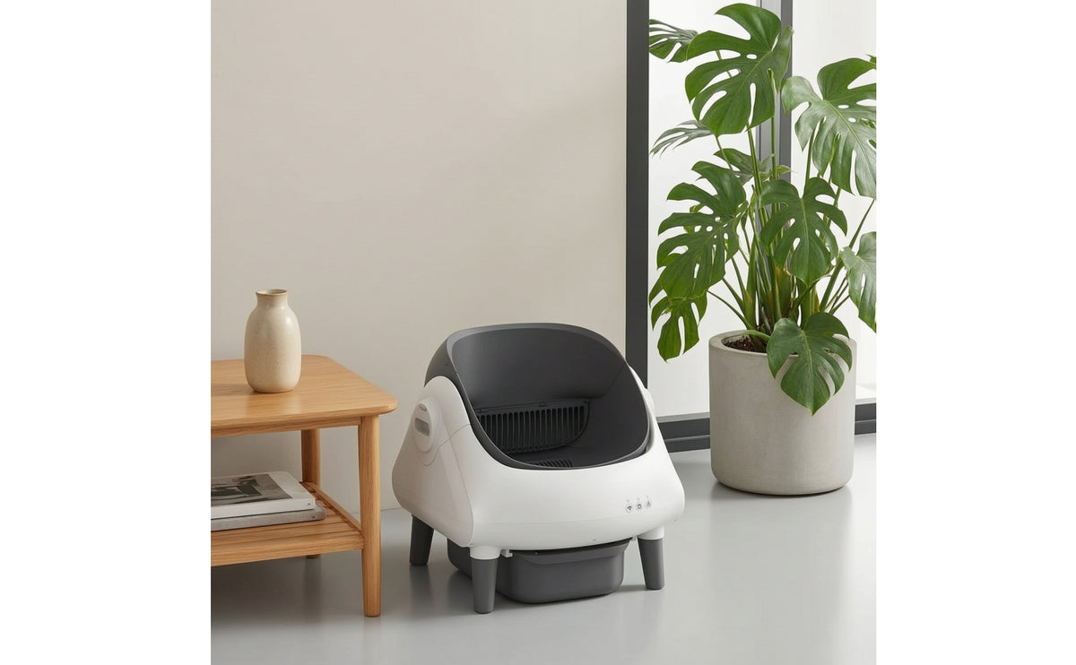 Electric Automatic Cat Litter Box Hooded Self-Cleaning Cat Litter Box Open-Front Pet Supply Handseffortless for Cats, Apartments, Home
