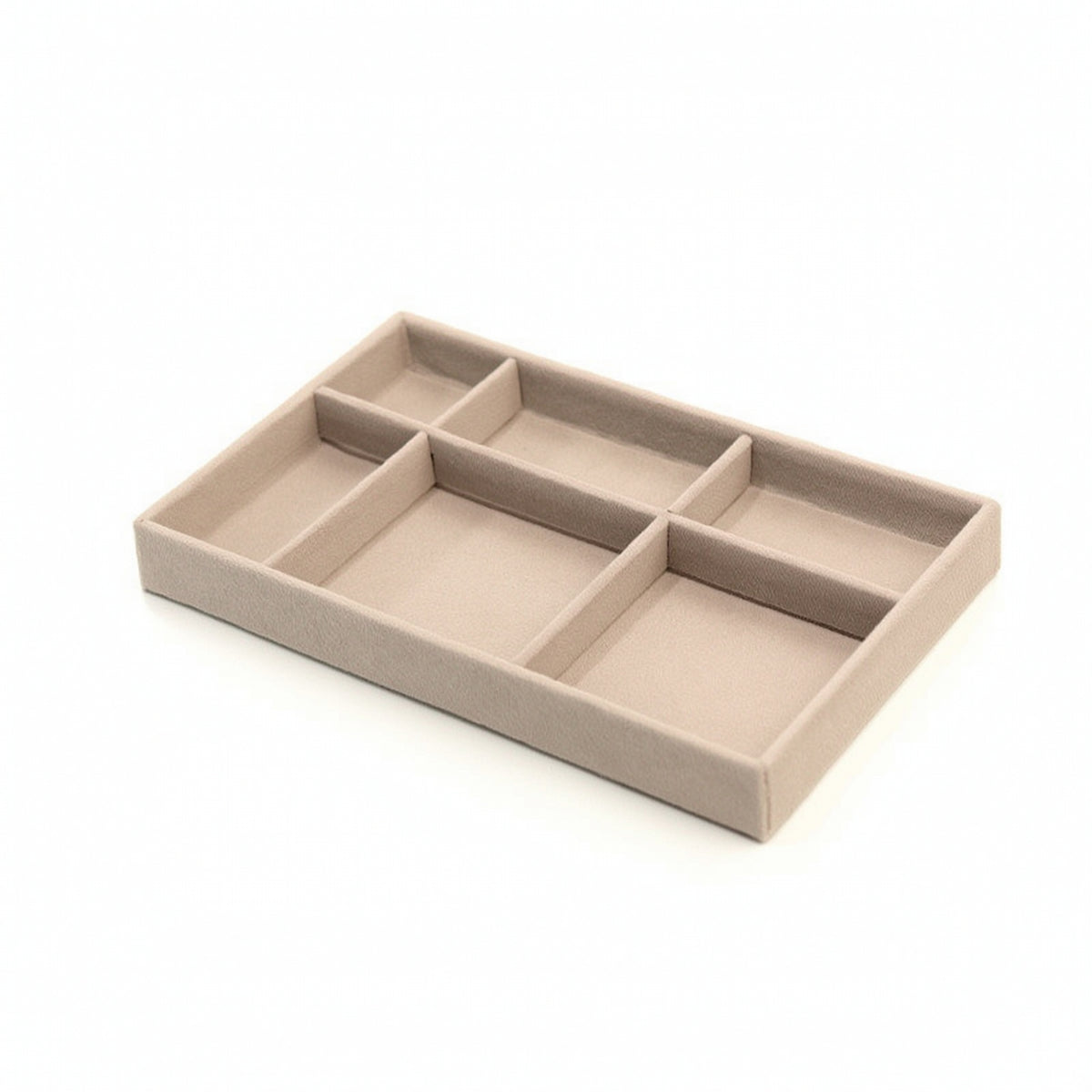 Slimline Jewelry Organizer Tray Rectangular Wooden Tray with Lining Soft-Lined Jewelry Organizer Open-Top for Vanity, Dresser