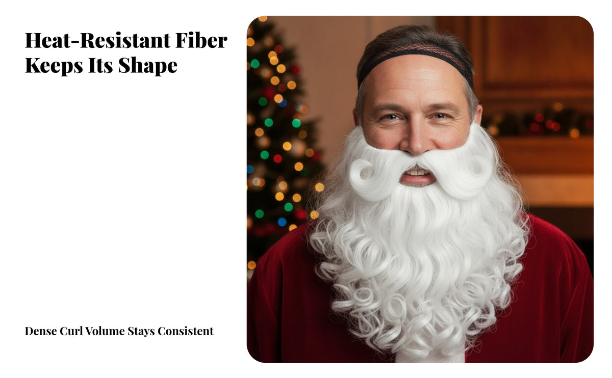 Voluminous Novelty Fake Beard | Full Face Coverage, Costume Beard and Mustache, for Halloween