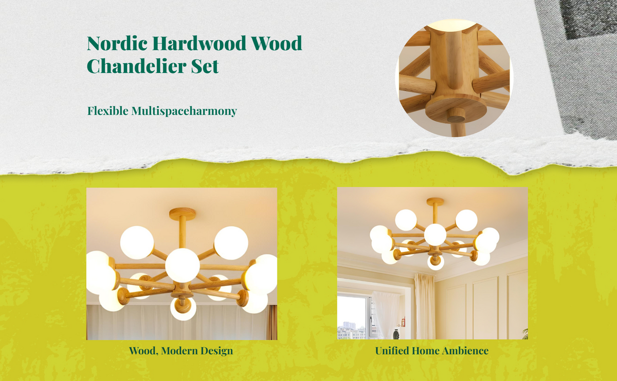 Adjustable oak ceiling light