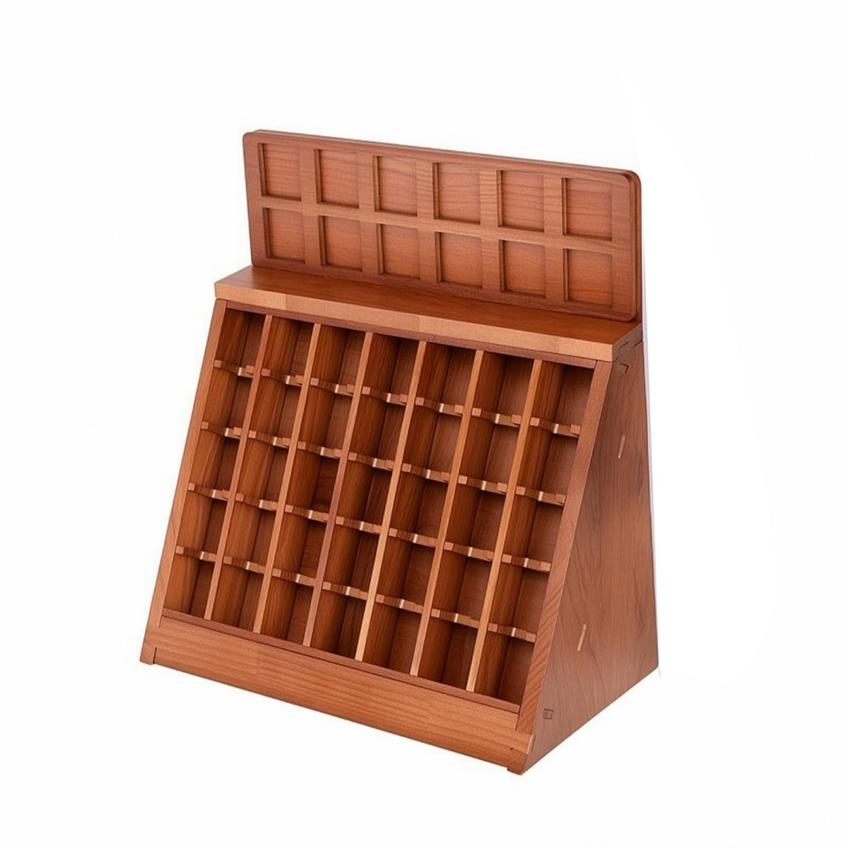 Floor-Standing Grid Display Rack Multi-Compartment Wooden Display Rack Modern
