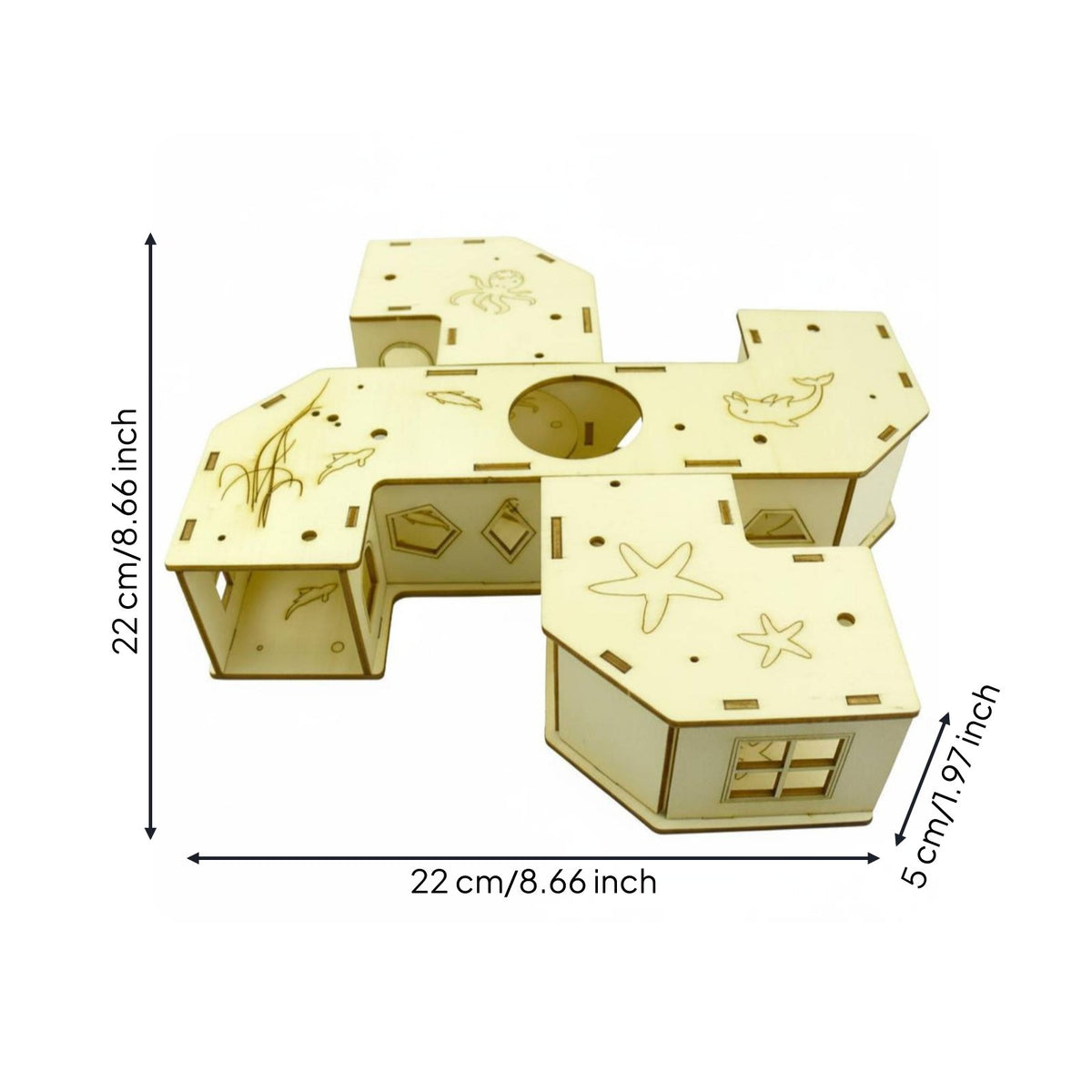 Wooden Hamster Track Solid Wood Wooden Hamster Playground Prevents Boredom Rodent Activity Gym for Mice