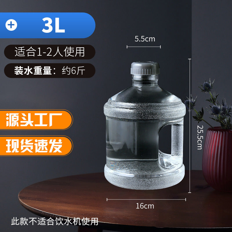 3L Transparent PC Water Bucket with Screw Cap for Home Water Storage