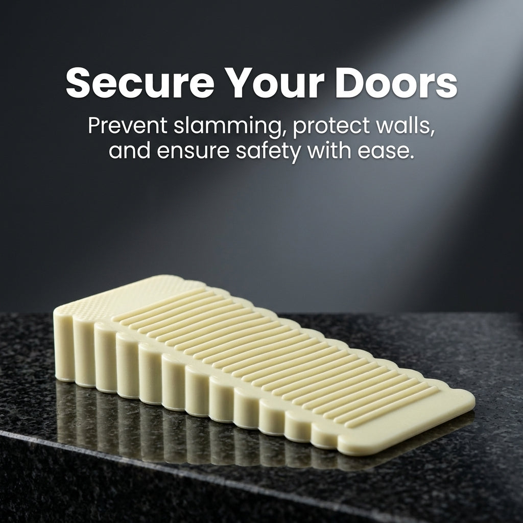 2 Pack Adhesive Silicone Door Stopper for Home, Rubber Door Wedge Anti-Collision , Self-Adhesive Door for Exterior Door and Interior Doors