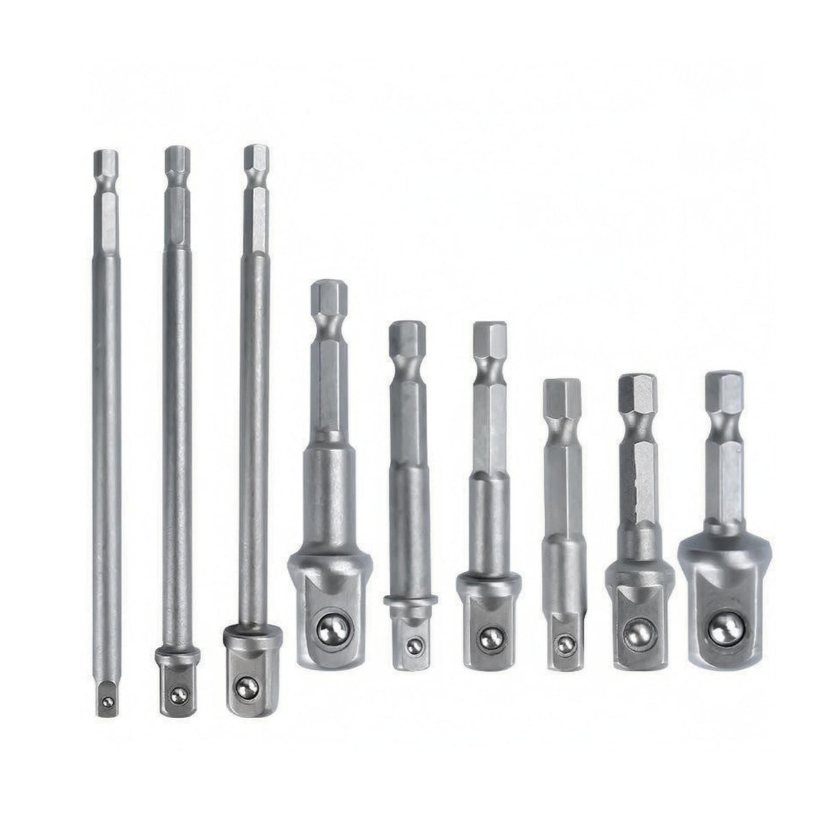 9 Pieces Socket Adapter Set Chrome Vanadium Steel Power Tool Accessory