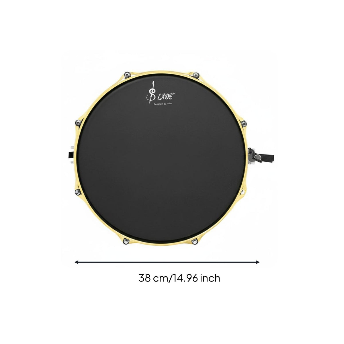 Matte Finish Marching Snare Drum Metal Shell 14 Inch Snare Drum Sturdy Build for Students, Beginners, School Band