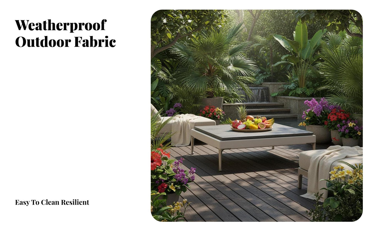 Weather-Resistant 4-Piece Woven Seating collection Modern Design Patio Set Easy to Clean Garden Furniture Breathable Open-Weave for Families, Homeowners, Adults, Balcony, Backyard, Deck, waterside