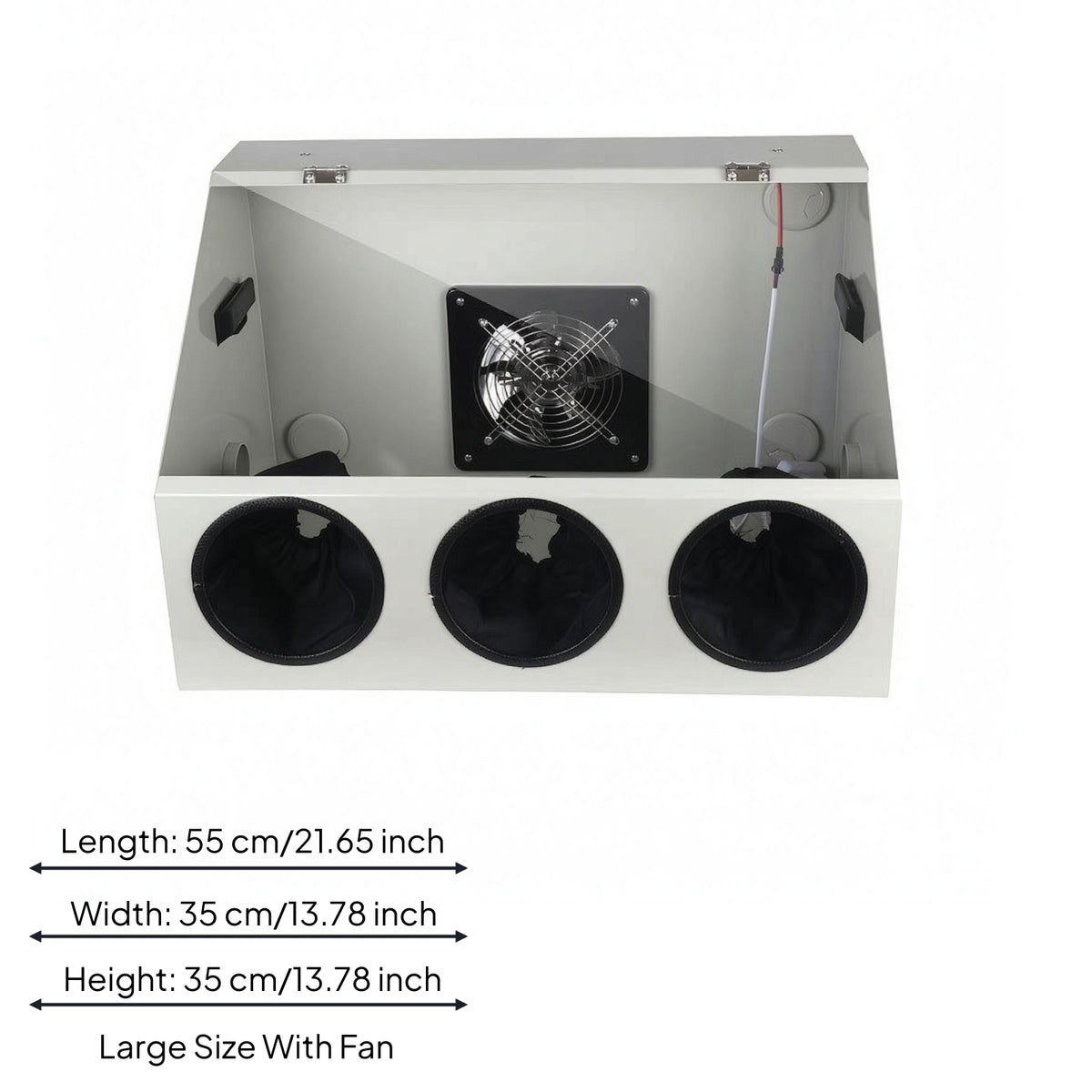 Sleeve Ports Polishing Guard Box Hinged Lid Grinding Enclosure Box Side Openings