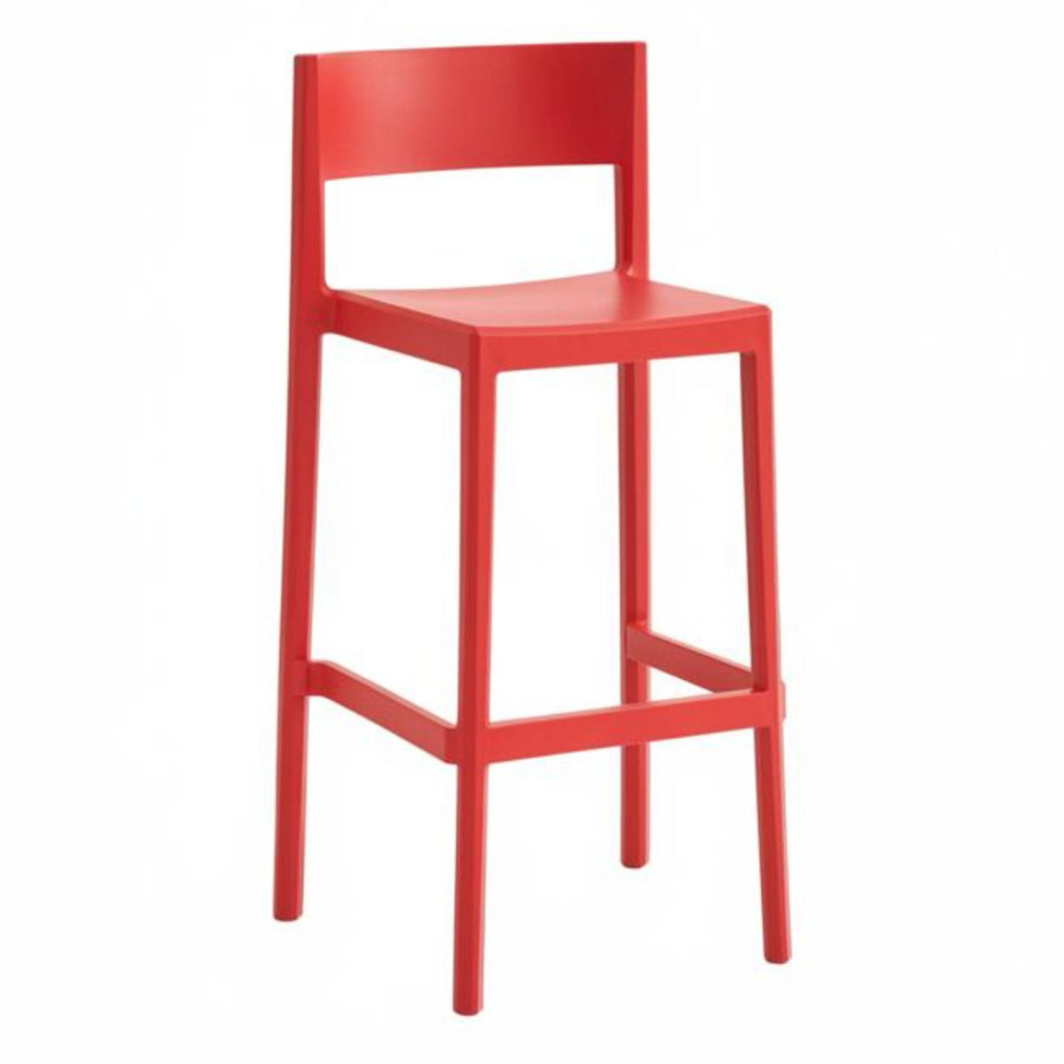 Stackable High Stool Space-Saving Counter Chair Minimalist Design With Footrest for Residents, Adults, Cafe, Hotel, Dining Room