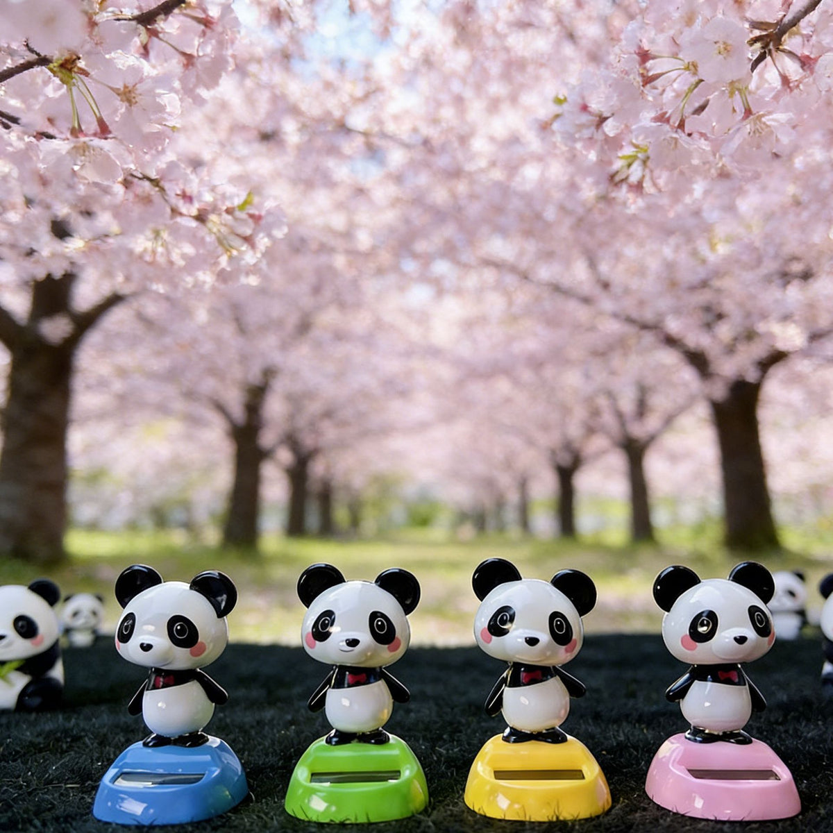 Solar Panda Shaking Head Ornament for Car Dashboard