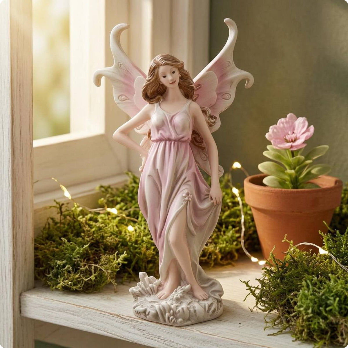 Resin Fairy Statue Butterfly Appendages Fairy Figurine Detailed Design
