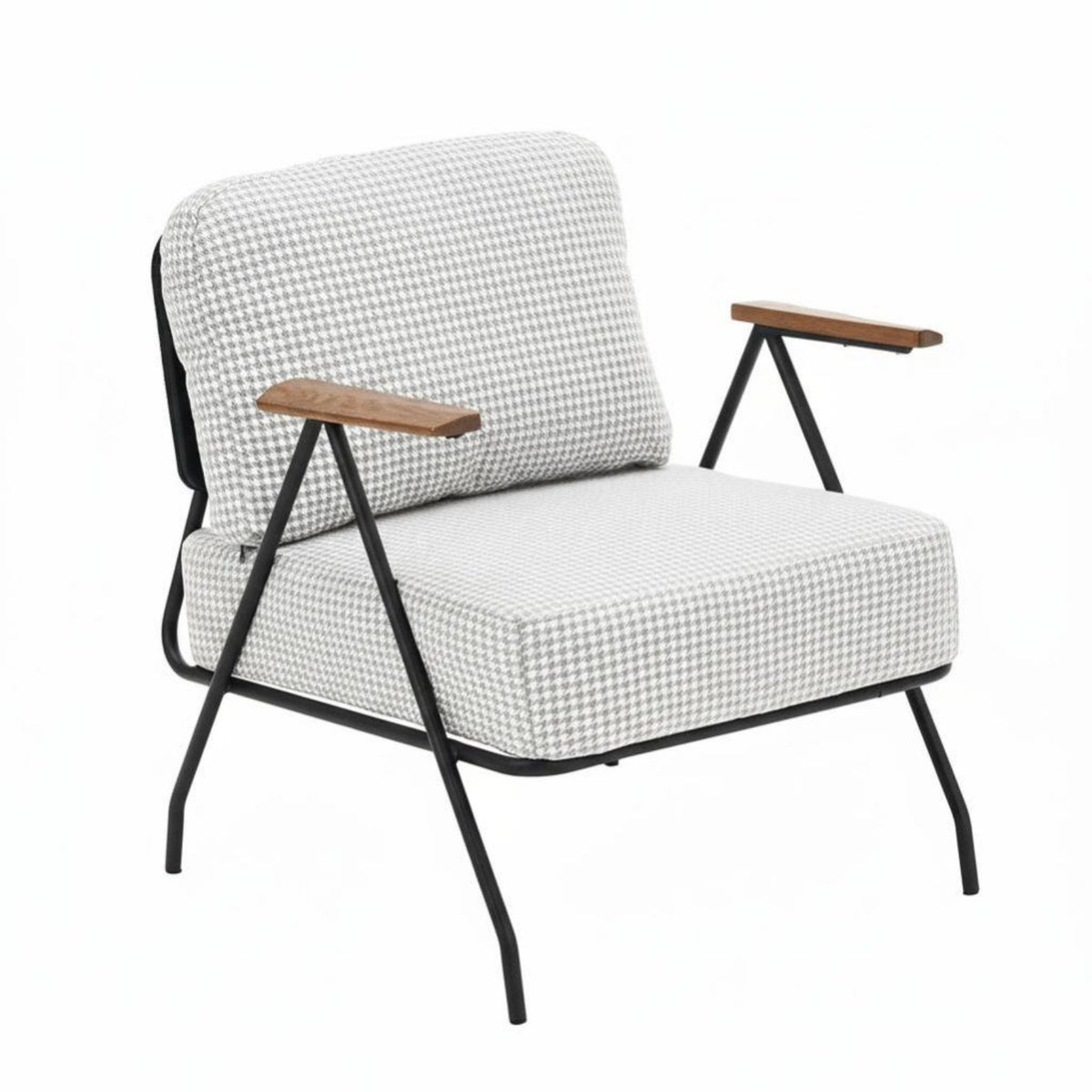Wrought Iron Armchair Wabi-Sabi Aesthetic Highrear Armchair Retro Design Easy Assembly for Guests, Reception Area