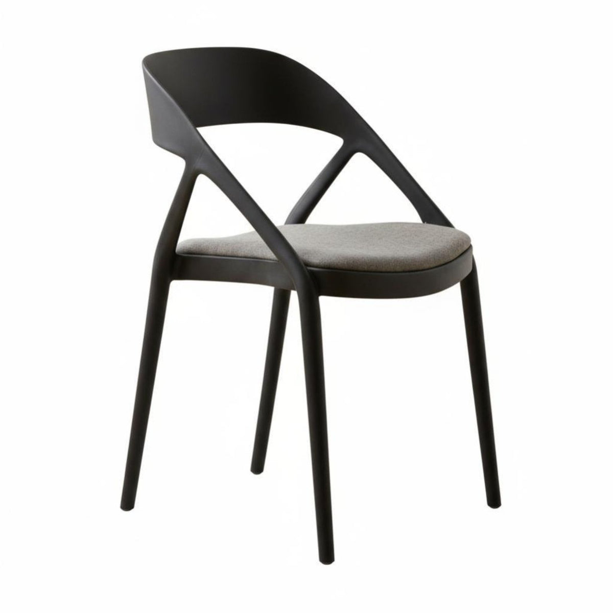 Stackable Molded Aperture-Back Chair Nordic Design Seating Furniture Easy to Clean Accent Seat Lightweight for Families, Homeowners, Dining Room, Kitchen, Patio, Balcony