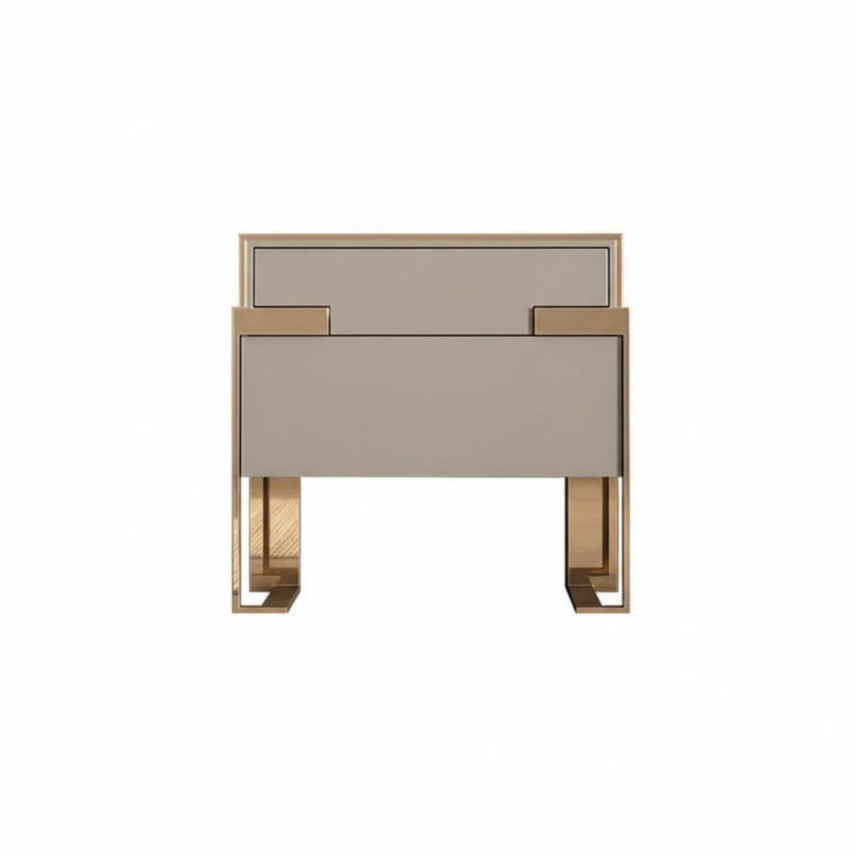 2-Drawer Bedside Table Luxury Design 2-Drawer Nightstand Lacquered Finish Spacious Drawers for Apartment Dwellers, Homeowners