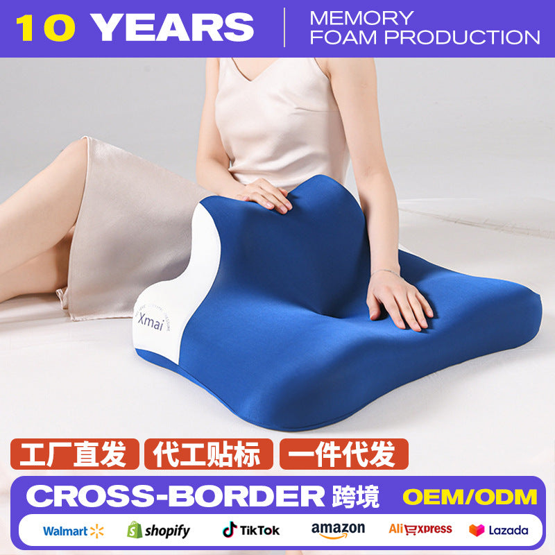 Memory Foam Neck Pillow with Groove Shape for Adults, Soft and Firm Support