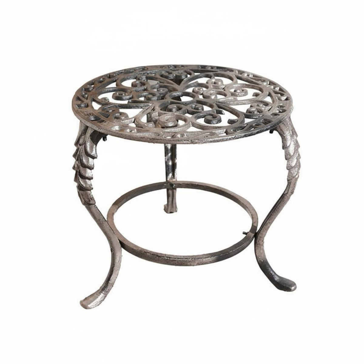 Cast Iron Plant Stand Indoor Outdoor Use Vintage Cast Iron Plant Stand Weather Resistant Classic Style Flower Pot Holder for Living Room, Balcony