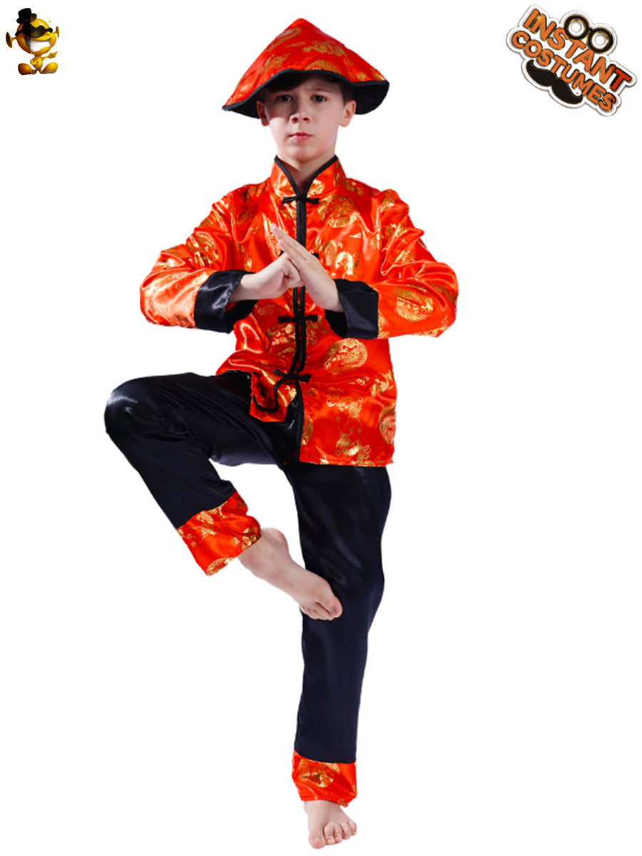Traditional Chinese Children's Tang Suit Carnival Costume for Masquerade and Stage Performance