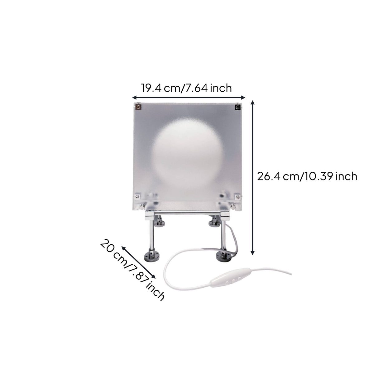 Square Desk Lamp Metal Frame Home Lighting Soft Light for Tabletop