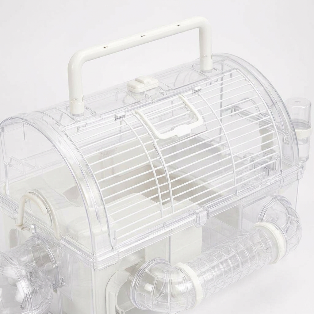 Portable Hamster Cage with Handle, Hamster Cage Gerbil Cage, Travel Hamster Cage with Accessories, Cage Gerbil Cage Tier