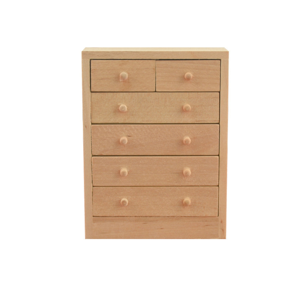 1/12 Dollhouse Chest of Drawers Wooden Miniature Chest of Drawers Paintable Furniture for Collectors