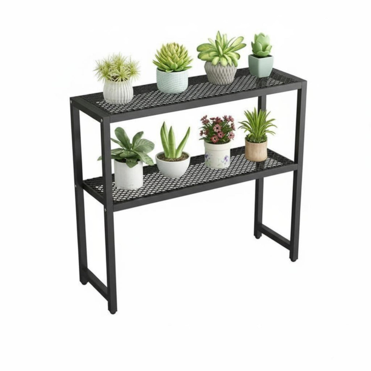 Indoor & Outdoor Use 3-Tier Metal Plant Stand Multitier Design Scrolled Metal Etagere Waterproof Flower Pot Holder Floor-Standing for Gardeners, Homeowners, Home Decorators, Balcony, Living Room, Patio