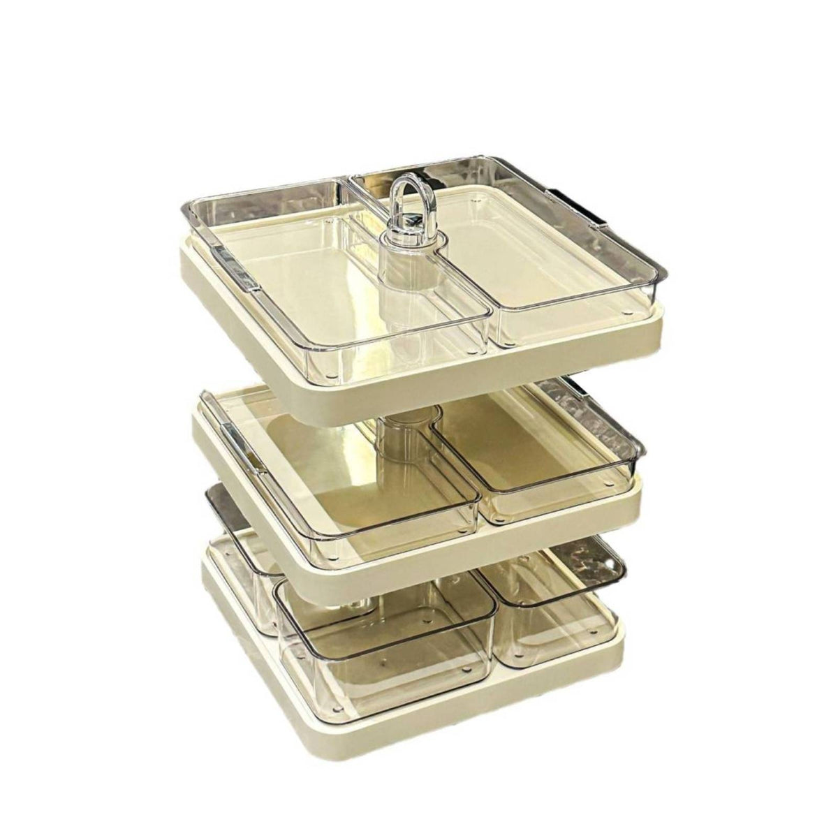 Hot Pot Tray Three-Tier Ingredient Tray with Stand Clear for Families
