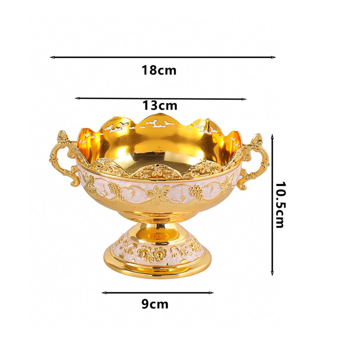 Metal Fruit Bowl European Design Decorative Serving Bowl Pedestal Base for Hotel