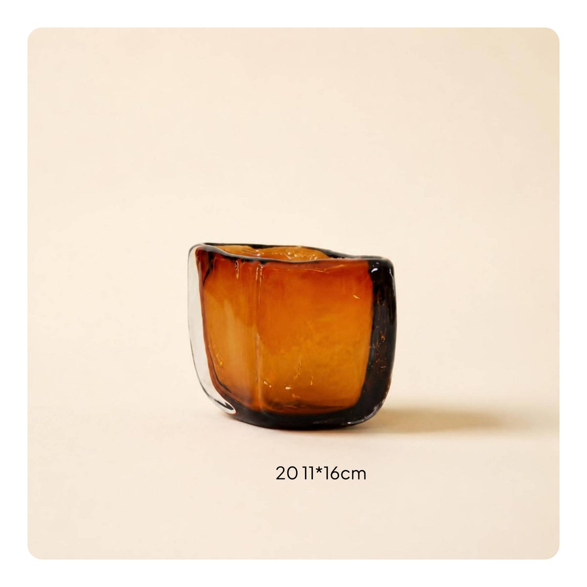 Honey-Hued Glass Vase Hydroponic Table Decoration Gift for Model Room, Hotel