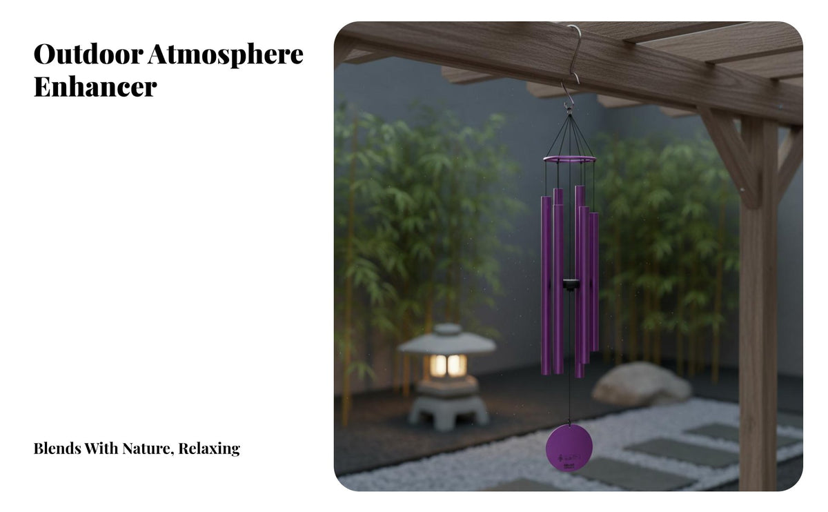 Relaxing Sound Metal Tube Wind Chime Weather Resistant Tuned Musical Chime Long-Lasting Aluminum Construction Hanging Ornament for Meditation Practitioners, Homeowners, Gift Givers, Patio, Porch, Balcony, Yard