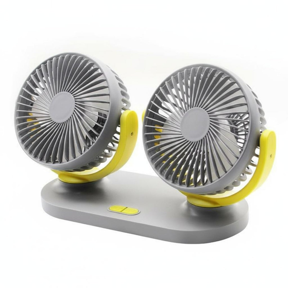 Low Noise Two-Headed Head Car Fan 360° Rotation USB Dashboard Fan 3 Speed Adjustable Small Appliance Strong Wind for Drivers