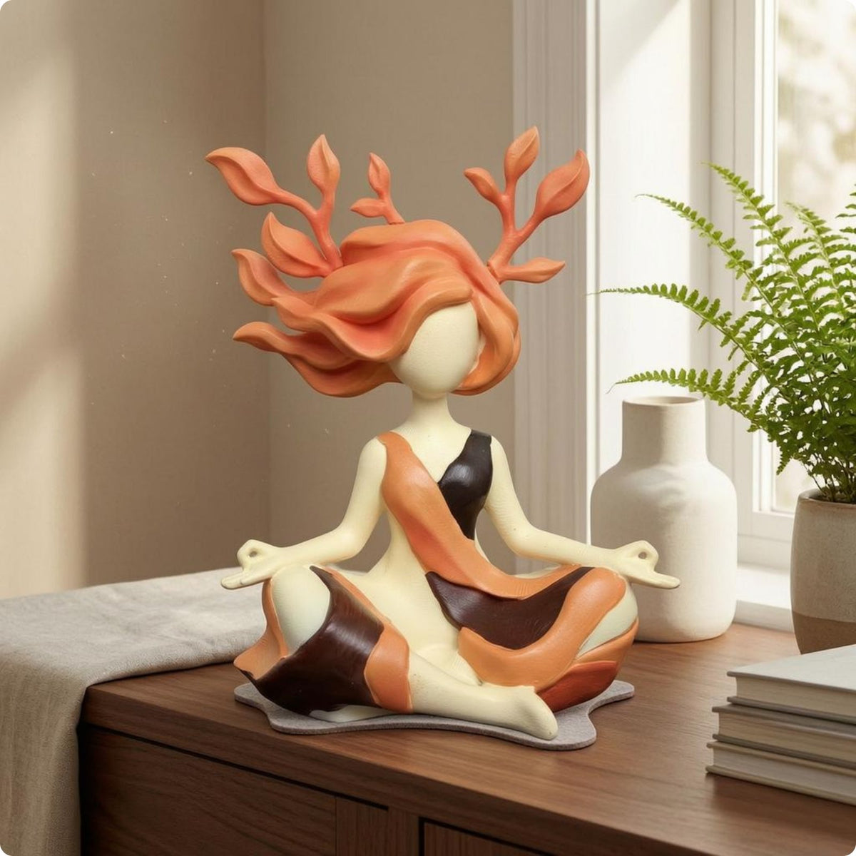 Meditation Deity Statue Faceless Meditating Deity Figurine Mudra-Like Hands
