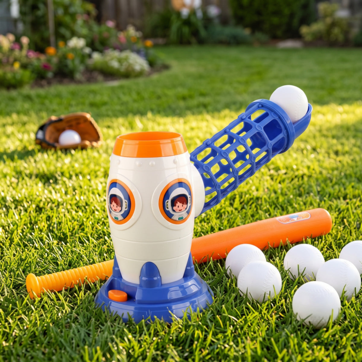 Baseball Launcher Outdoor Baseball Training Toy Pitching Machine for Beginners, Young Children, Backyard, Playroom