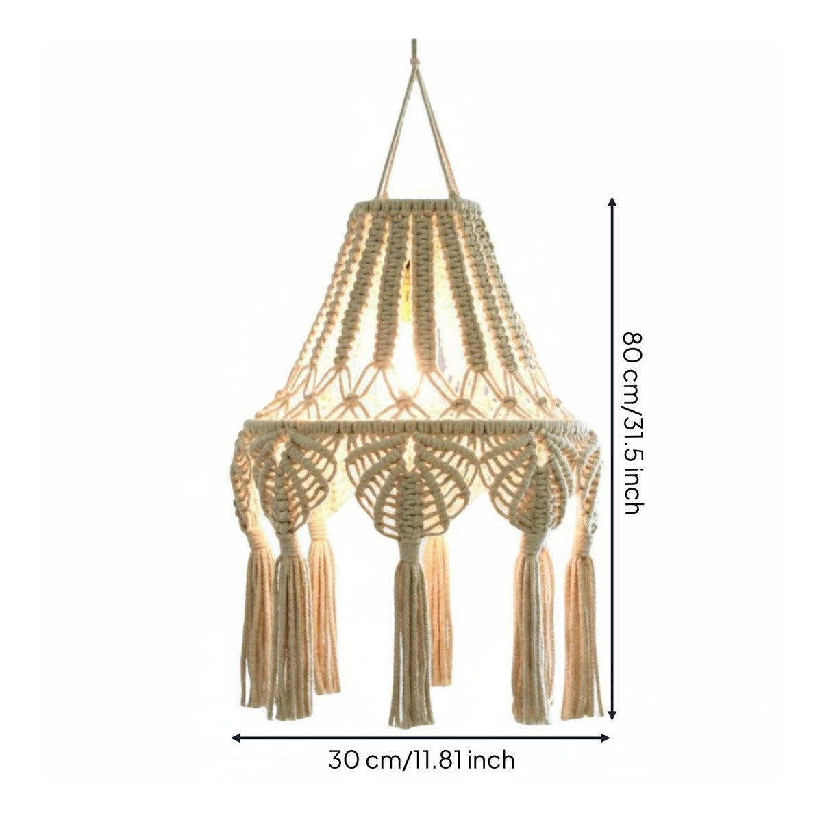 Macrame Lampshade Nordic Aesthetic Boho Suspension Shade Fringe Design