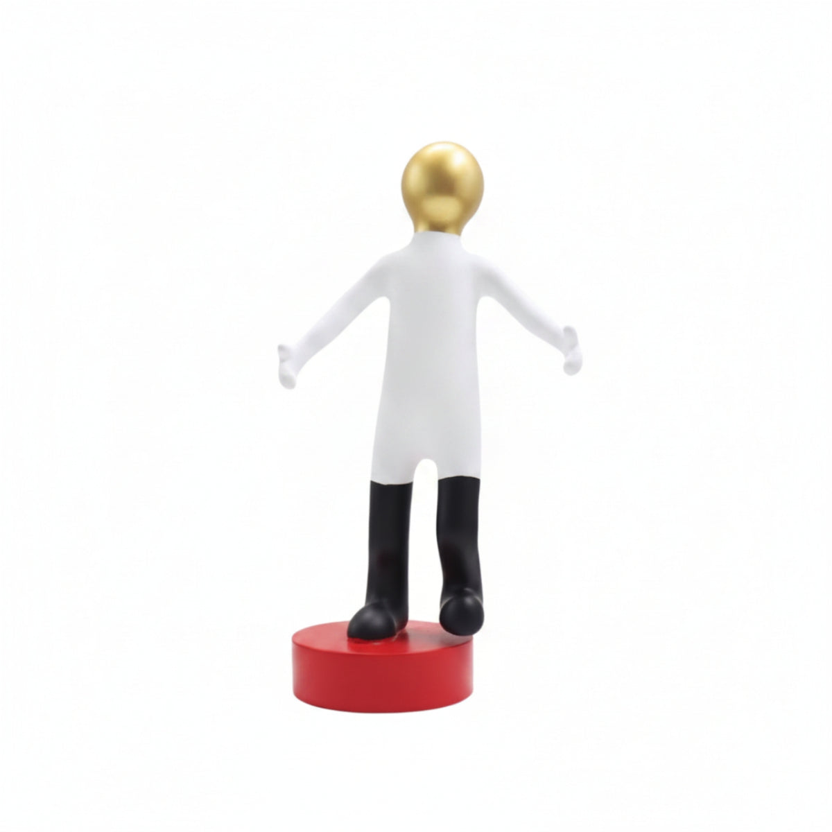 Human Figurine with Round Base Minimalist Sculpture Versatile for Art Lovers