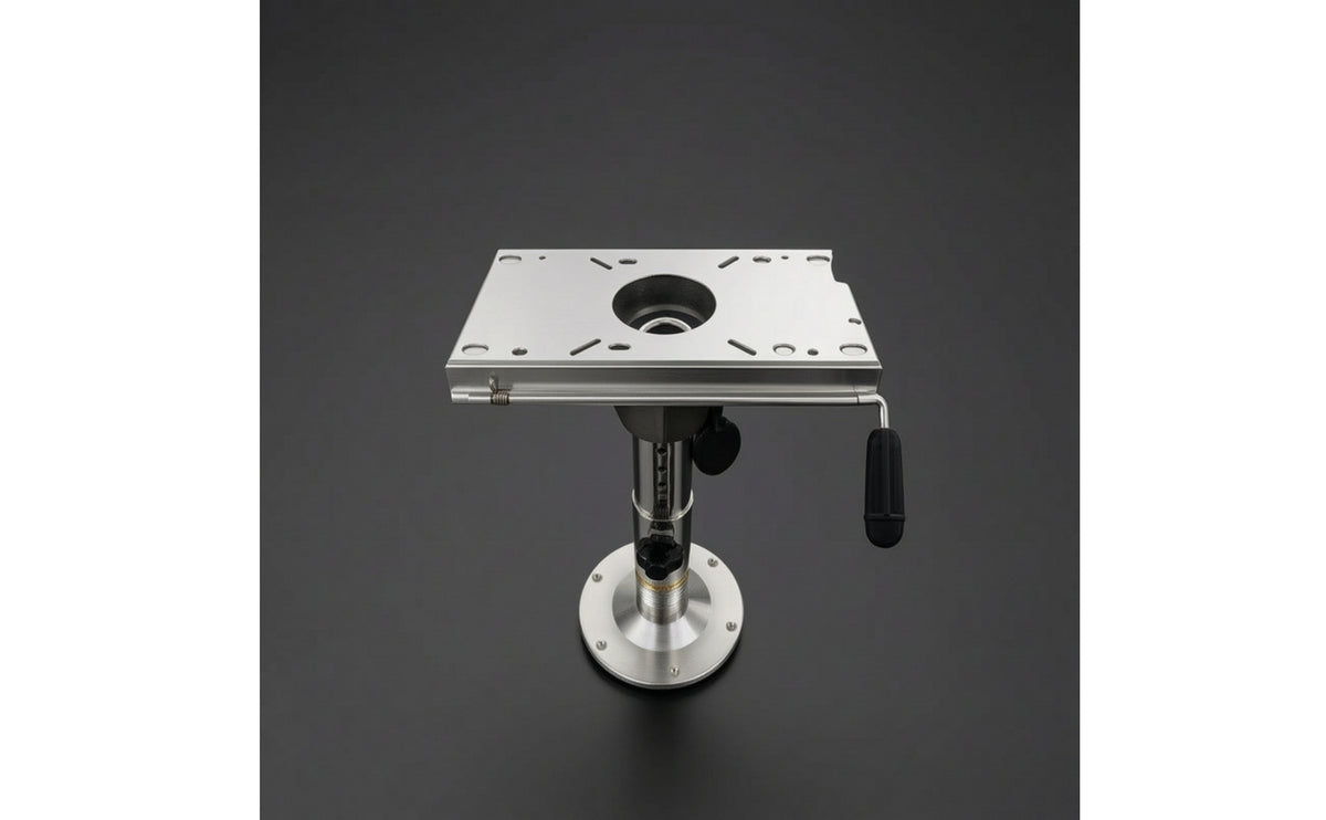 Aluminum Adjustable Boat Seat Pedestal Marine-Grade Boat Seat Pedestal Mount Base Heavy-Duty Corrosion-Resistant for Yacht Builders, Boats, Yachts