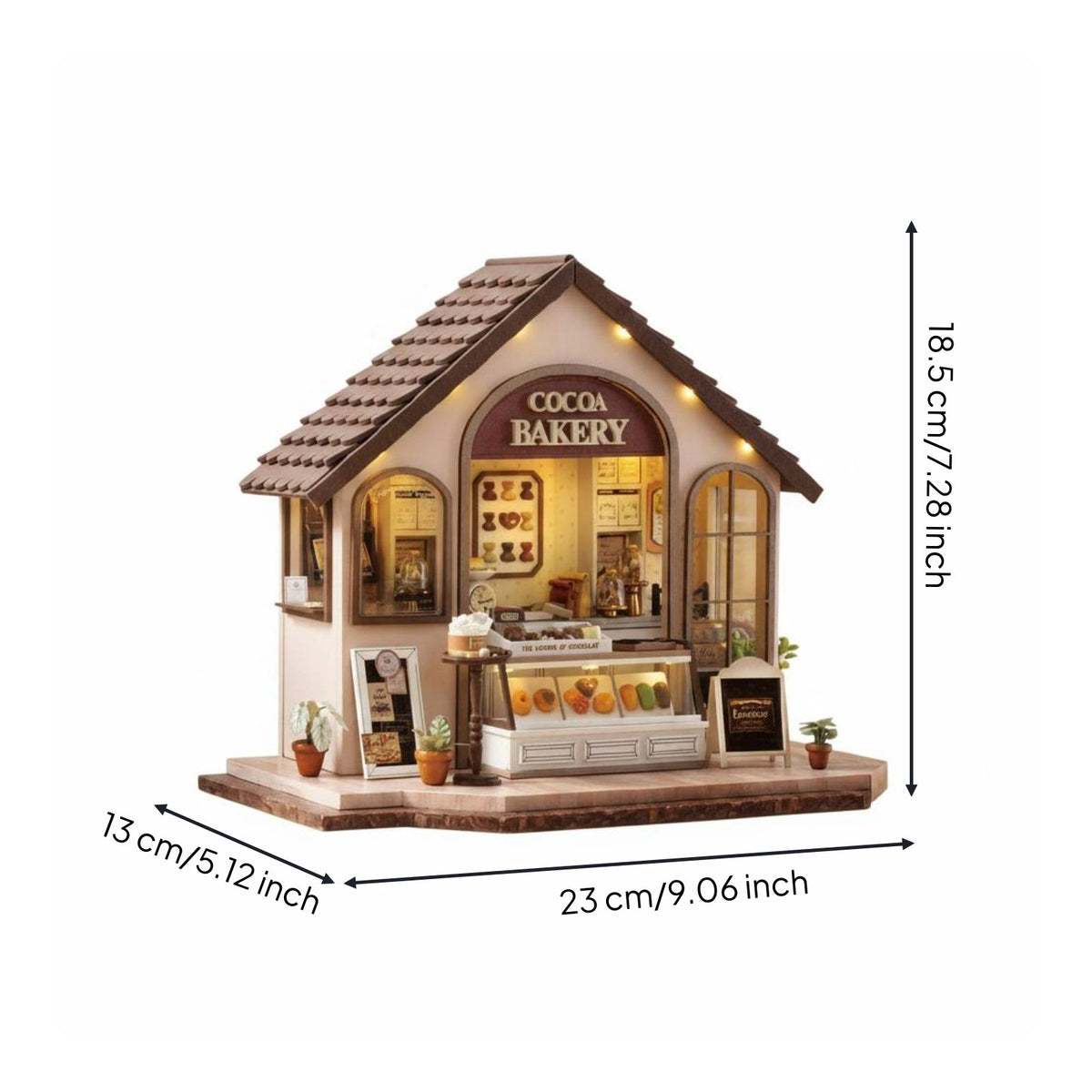 DIY Miniature House Sturdy 3D House Model Display Piece for Desk, Bookshelf
