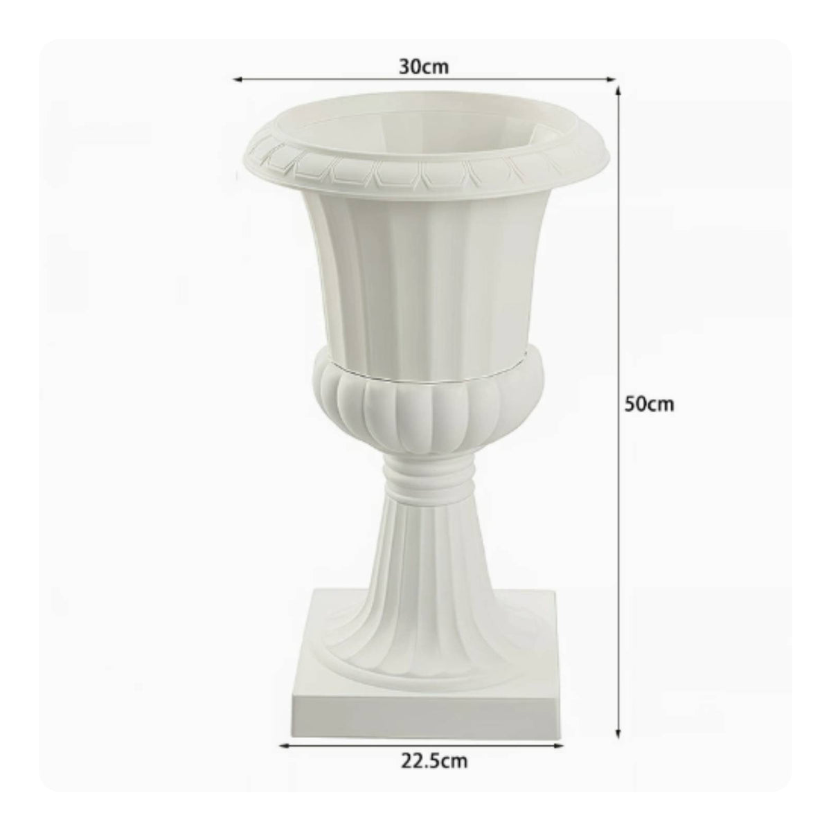 Large Round Pedestal Planter Flared Rim Vintage Roman Design Planter Drainage