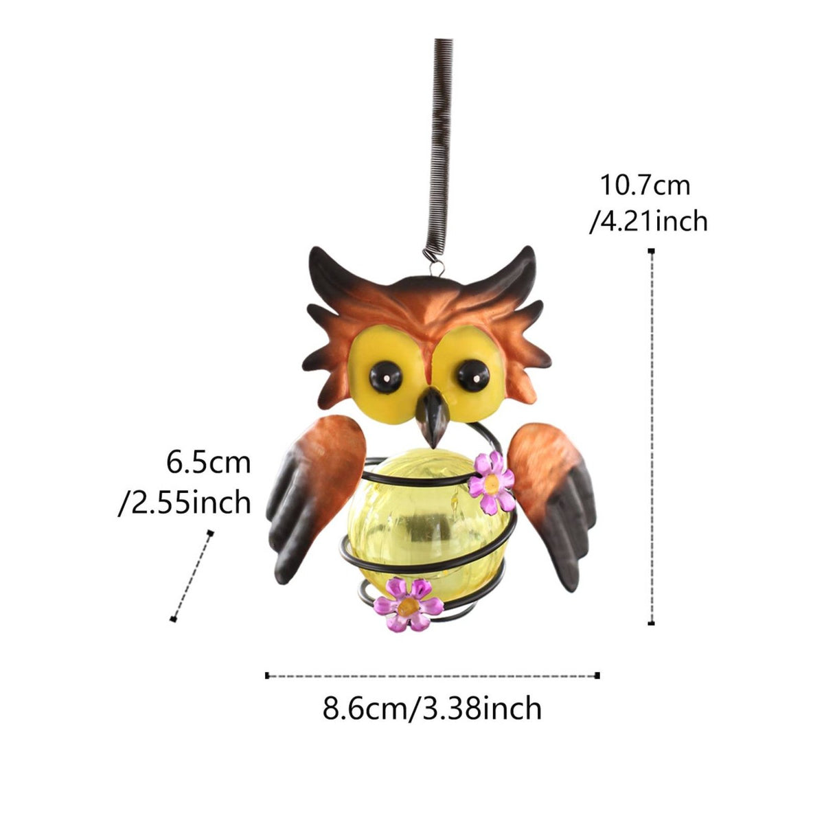Solar Bee Light Weatherproof Garden Ornament Metal Construction for Patio, Yard