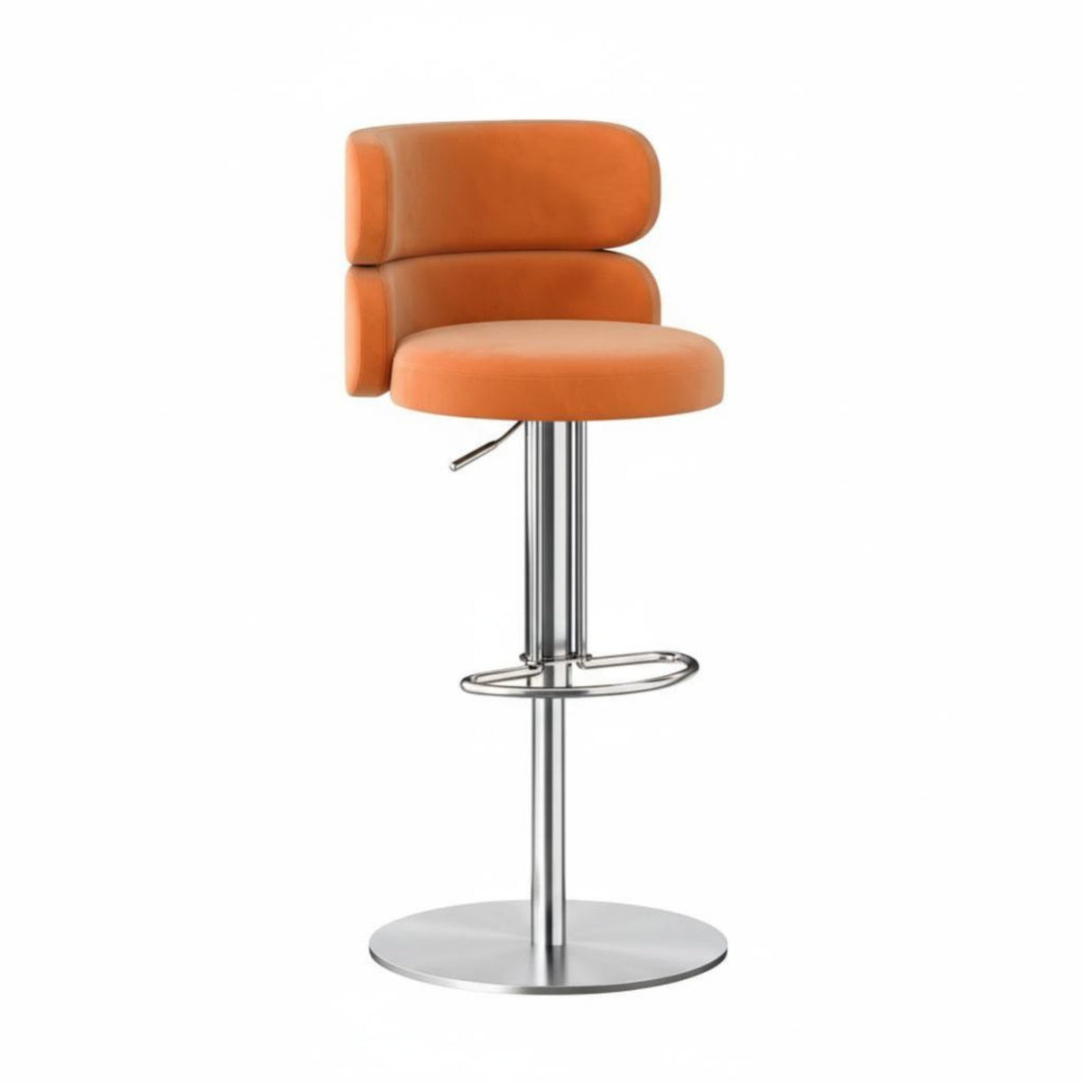 Upholstered Rotating High Stool Height Adjustable Upholstered Rotating Stool With Rearrest Integrated Footrest for Cafe