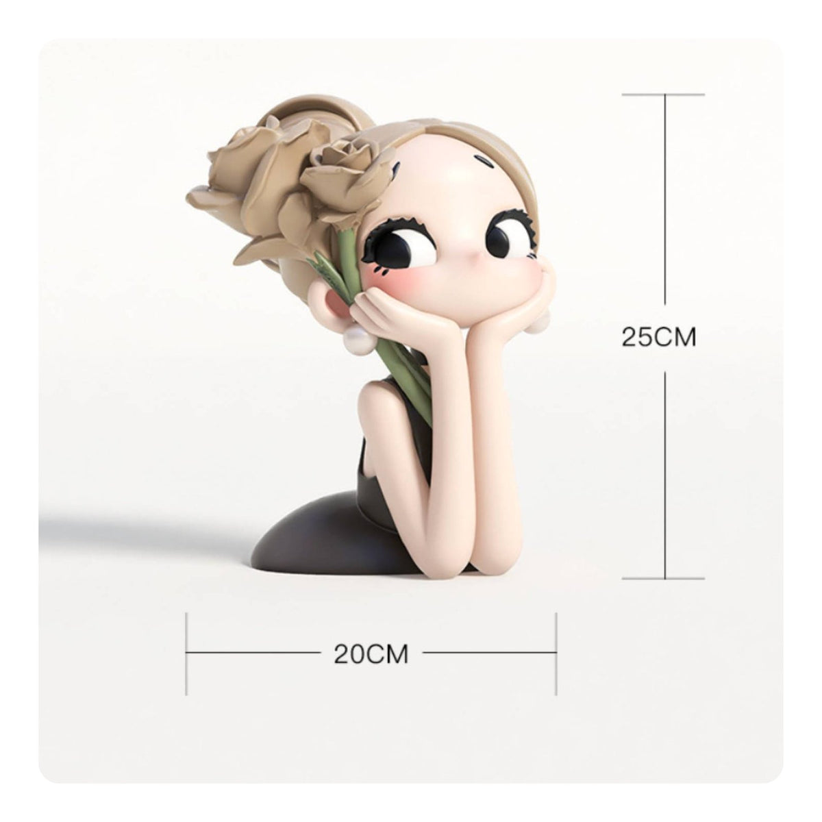 Cartoon Girl Statue Lightweight Resin Girl Figurine Detailed Carving
