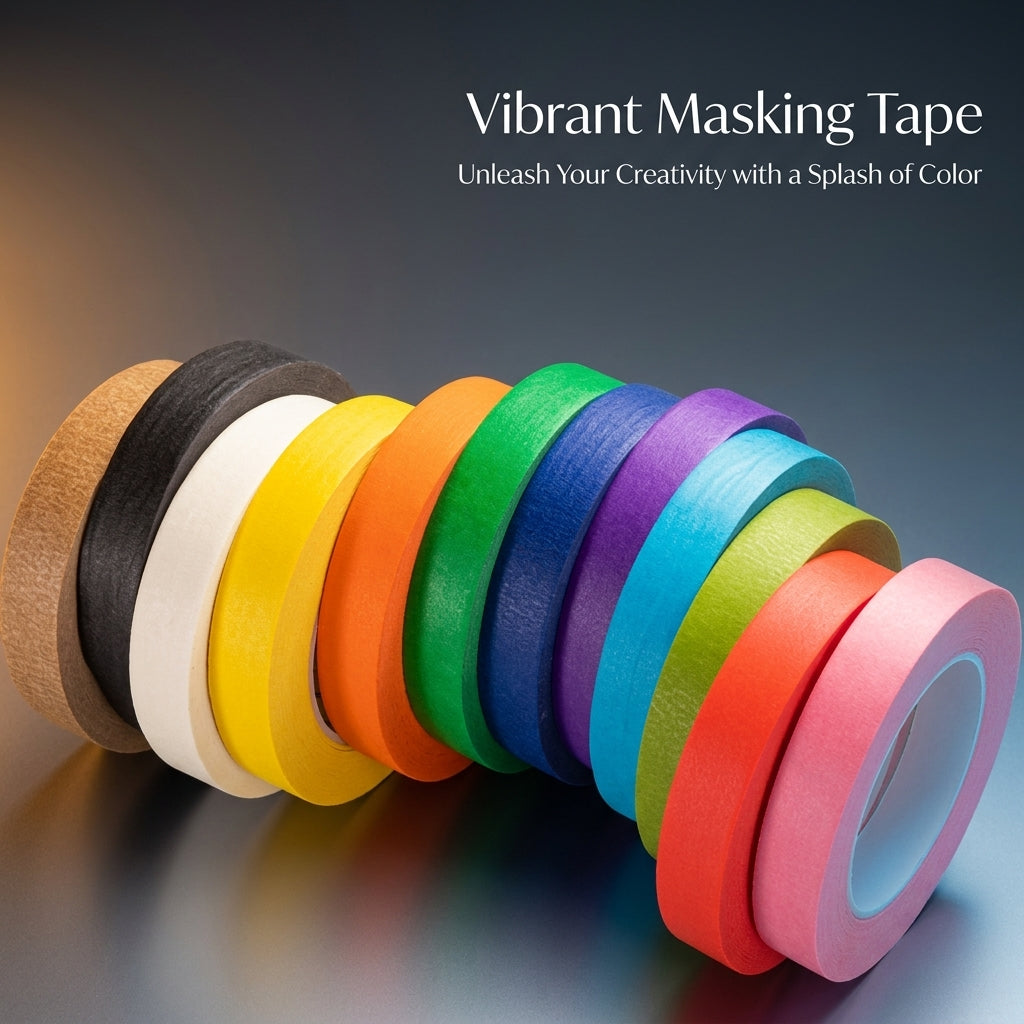 Painters Tape for Kids Multi Color, Easy Tear Blue White Masking for Painting, Coded Labeling for Moving DIY Craft Decoration