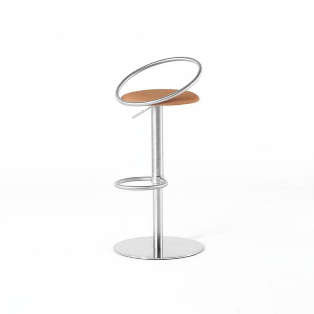 Adjustable Pedestal Stool Minimalist Design Pedestal Bar Stool Upholstered Seat Ergonomic Backrest for Business Owners, Bistro