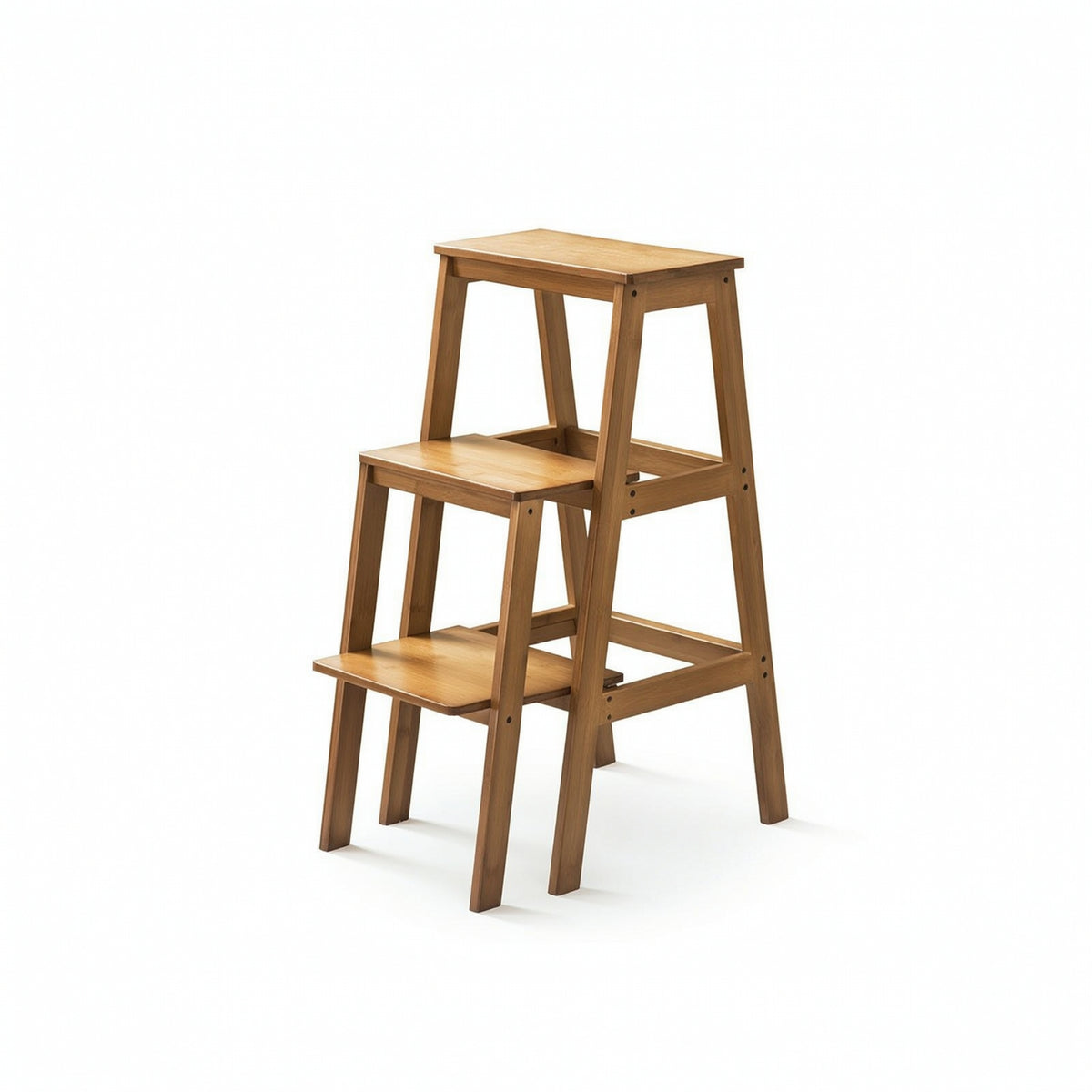 A-Shaped Step Stool Freestanding Wooden Step Stool Space-Saving Household for Seniors, Closet