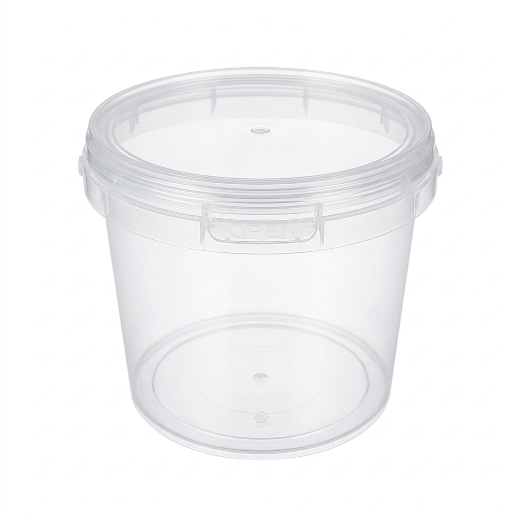 3L Storage Container with Lid and Carry Handle, Clear PP Bucket for Household and Garden Use, Multipurpose Storage Bin with S