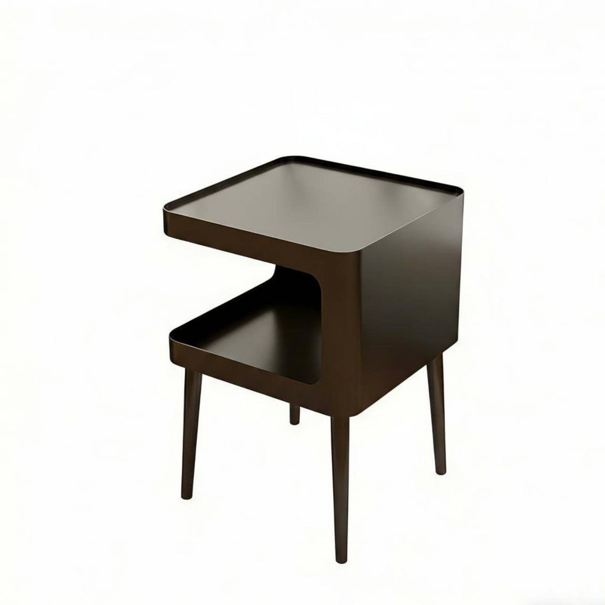 C-Shaped End Table Space-Saving eveningstand additional Storage for Bedroom, Homeowners