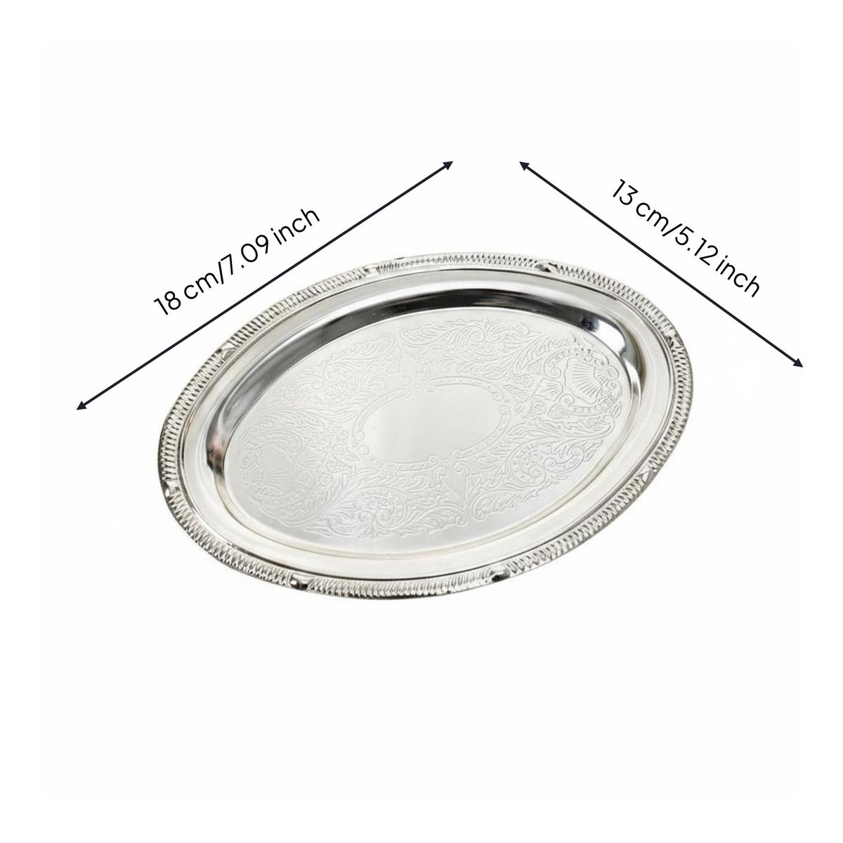 Vintage Tea Tray Decorative Tableware Shiny Finish for Bakery Display