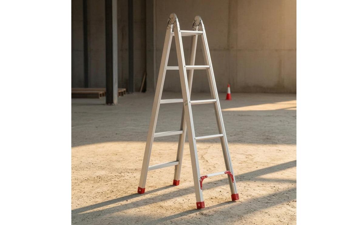 Aluminum A-Shaped Ladder Self-Standing Foldable Ladder Sturdy Safe for Home Maintenance, Warehouse