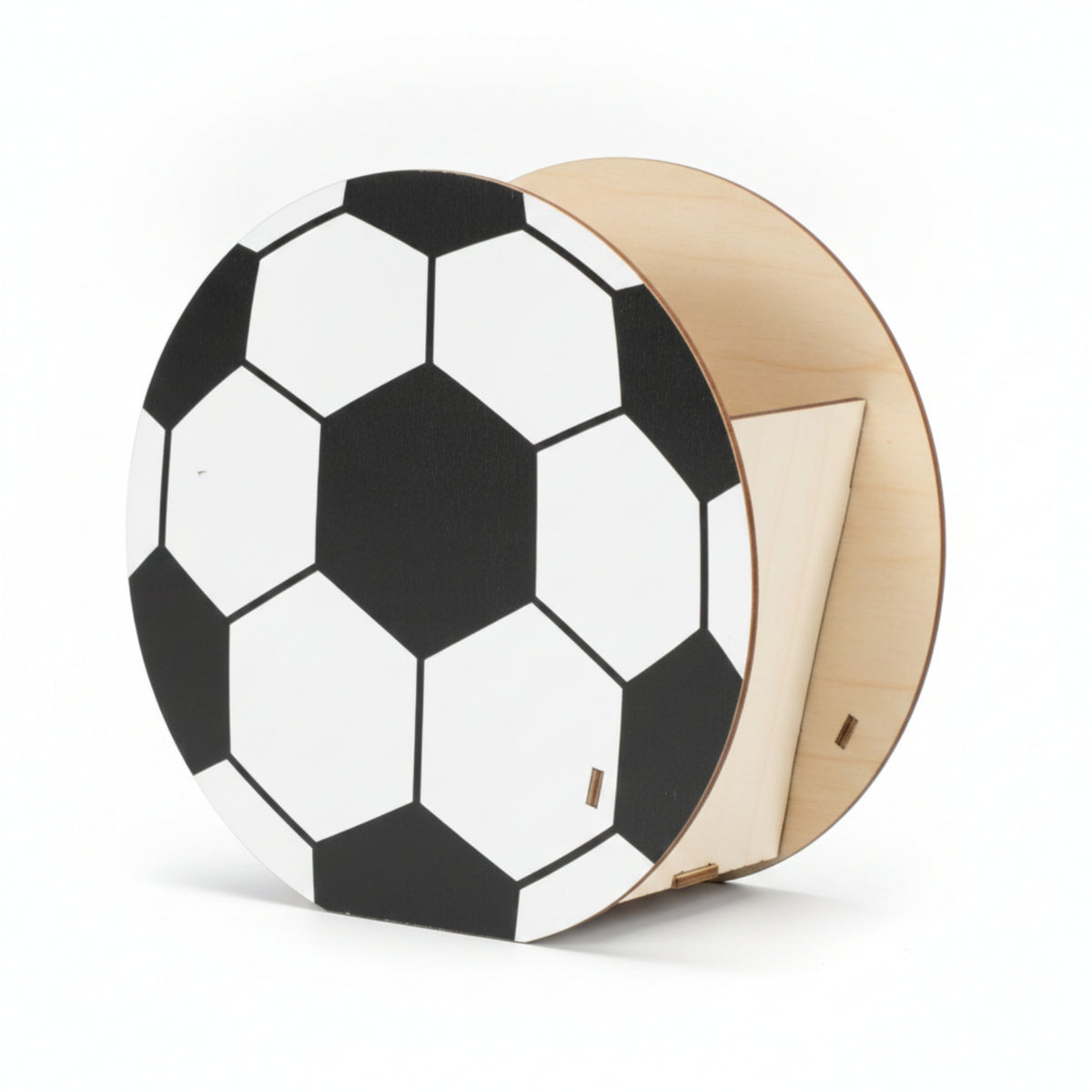 Tabletop Planter Soccer Ball Wooden Pot Display Holder Decorative Plant Container Easy Slot Assembly Suitable for Game Day Events Party Desk
